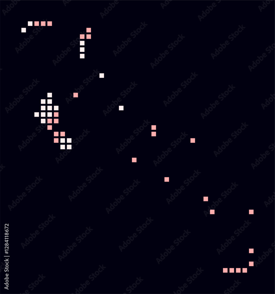 Poster bahamas dotted map. digital style map of the country on dark background. bahamas shape with square d