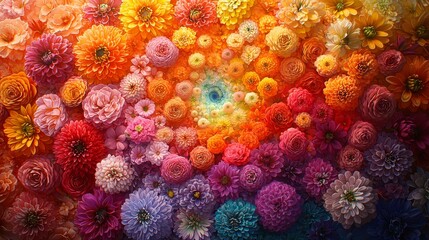 Fototapeta premium Captivating floral arrangement garden close-up photography vibrant colors aesthetic view nature's beauty