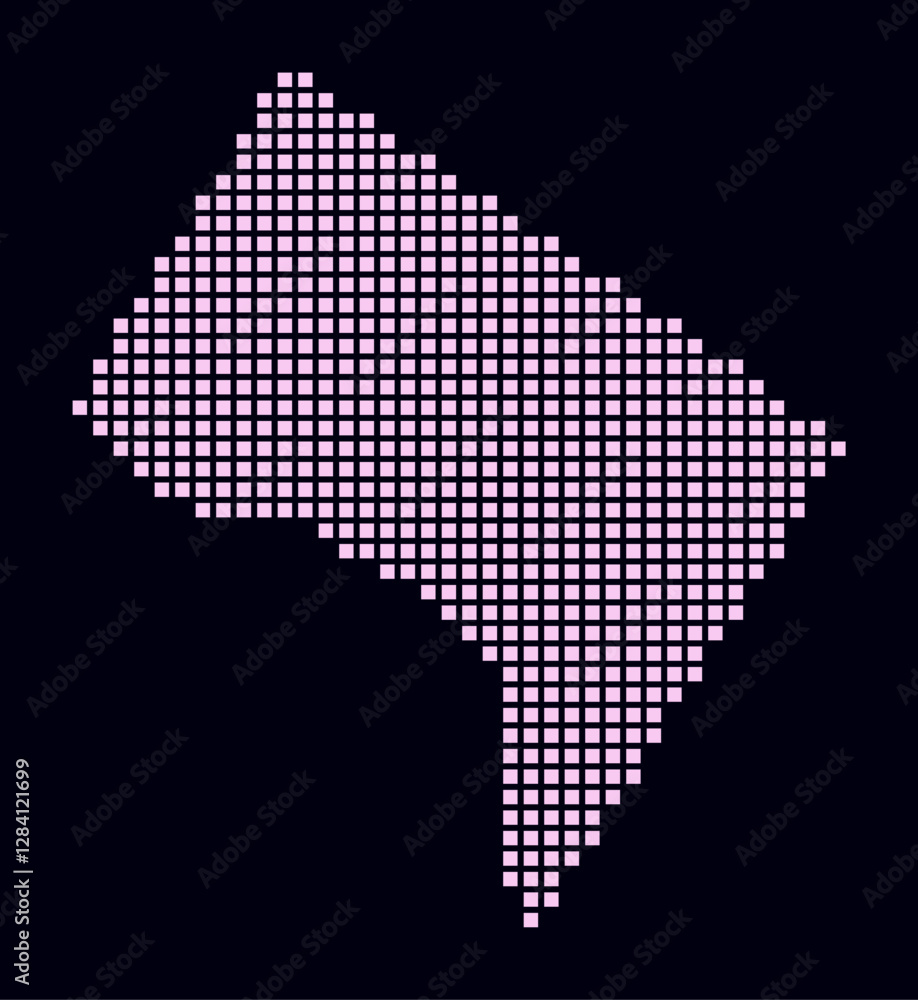 Aufkleber district of columbia dotted map. digital style map of the state on dark background. district of colu