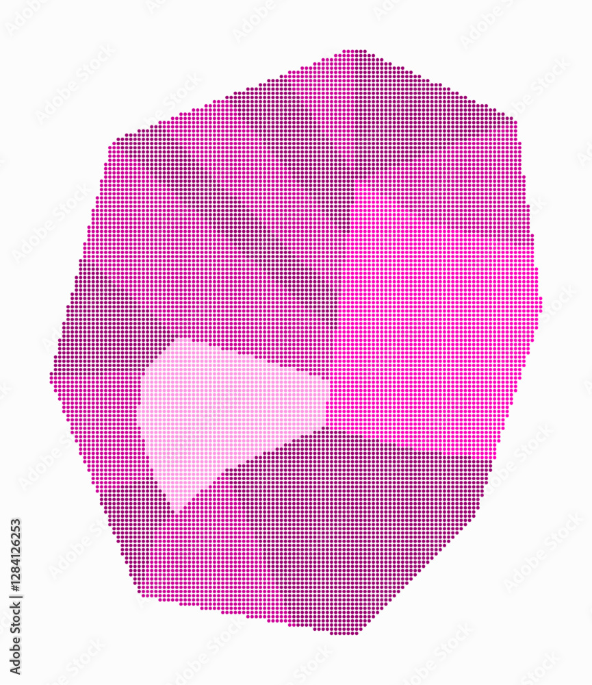 Poster nauru dotted map. digital style map of the country on white background. nauru shape with circle dots