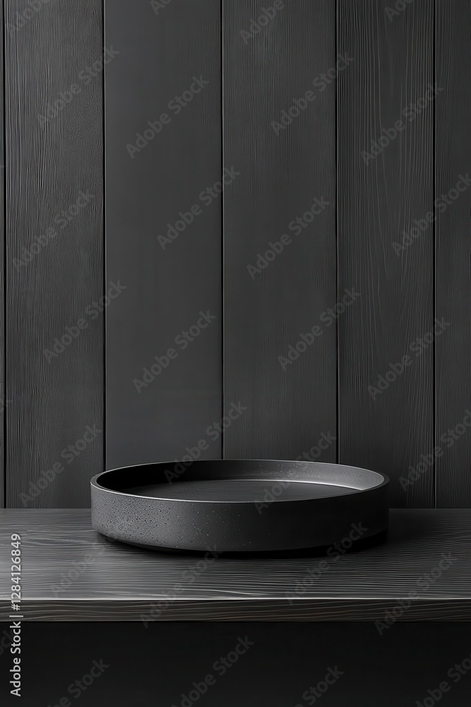 Poster matte black isolated backdrop with subtle vignette, ideal for showcasing high-end products in a luxu
