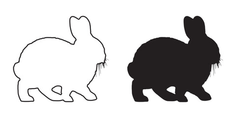 Rabbit Silhouette - Elegant and Smooth Small Animal Illustration - Rabbit Vector - Rabbit Icon
