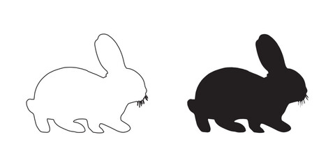 Abstract Rabbit Silhouette - Simplified Bunny Artwork - Unique Rabbit Vector - Rabbit Icon
