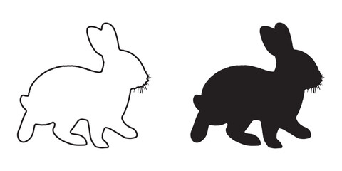 Rabbit Silhouette - High-Resolution Bunny Clipart - Unique Rabbit Illustration - Rabbit Vector - Rabbit Icon
