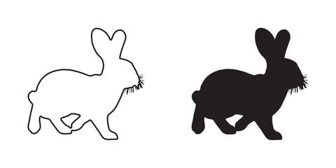 Minimalist Rabbit Silhouette - Elegant Bunny Design - Simple Rabbit Outline - Rabbit Vector - Rabbit Icon
