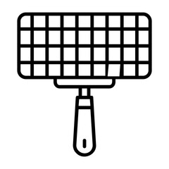 Grilling basket Outline Style Icon Design 