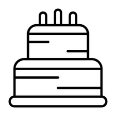 Cake Outline Style Icon Design 