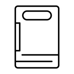 Cutting Board Outline Style Icon Design 