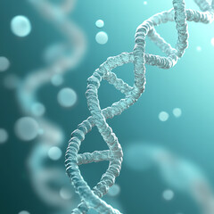 3D illustration of a DNA double helix model.