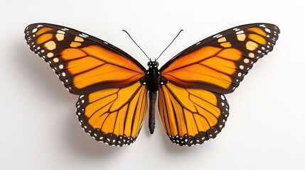 Naklejka premium Vibrant Monarch Butterfly Displaying Exquisite Wing Patterns