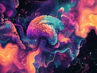 Colorful abstract representation of the brain.