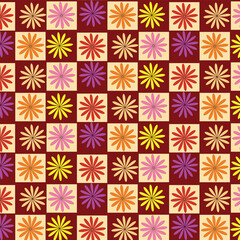 seamless pattern with colorful flowers design