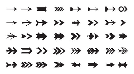 Naklejka premium Set of arrows silhouette vectors on white background 