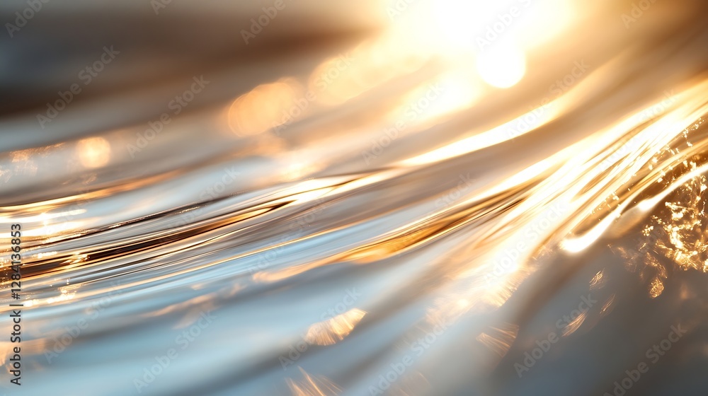 Poster close up of shimmering water surface reflecting sunlight creating a serene atmosphere : generative a