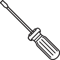 Screwdriver silhouette, black and white silhouette, vector and illustration