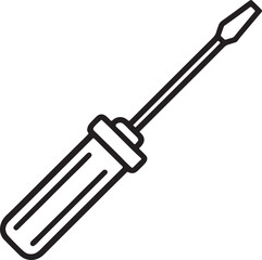 Screwdriver silhouette, black and white silhouette, vector and illustration