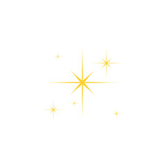 Golden Color Bright Sparkling Stars