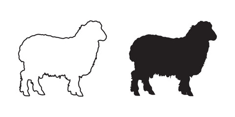 Sheep Silhouette - Simplified Yet Elegant Farm Animal Illustration - Sheep Vector - Sheep Icon

