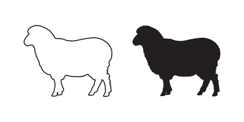 Sheep Silhouette - Elegant Farm Animal Drawing - Minimalist Sheep Vector - Sheep Icon
