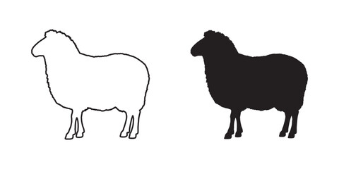 Sheep Silhouette - Modern and Simplified Livestock Design - Sheep Vector - Sheep Icon
