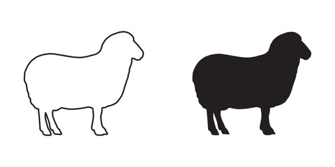 Isolated Sheep Silhouette - Perfect for Digital Artwork - High-Quality Sheep Vector - Sheep Icon
