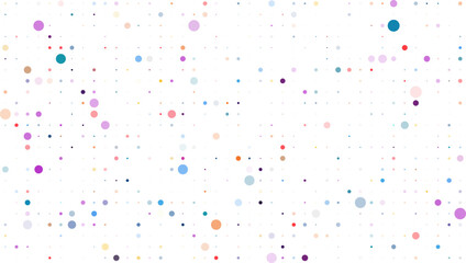 Multicolored random dots on white background