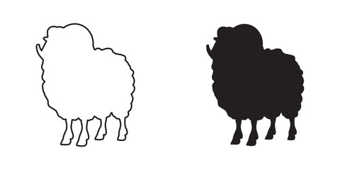 Sheep Silhouette - Minimalist and Professional Livestock Art - Sheep Vector - Sheep Icon
