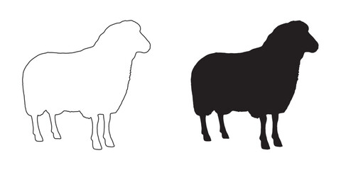 Sheep Silhouette - Clean and Elegant Livestock Illustration - Sheep Vector - Sheep Icon
