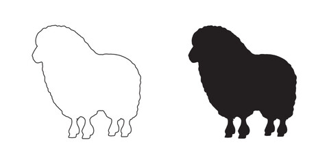 Unique Sheep Silhouette - Artistic Woolly Sheep Design - Minimalist Sheep Vector - Sheep Icon
