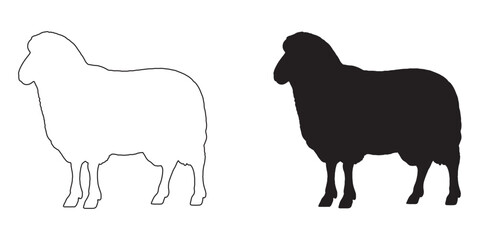 Sheep Silhouette - High-Quality Black and White Farm Animal - Sheep Vector - Sheep Icon
