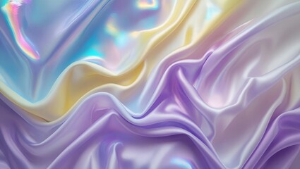 Iridescent Pastel Silk Fabric with Soft Folds and Shimmer
