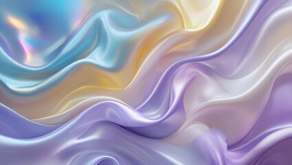 Iridescent Pastel Silk Fabric with Soft Folds and Shimmer