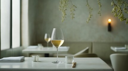 Moderate drinking at a chic contemporary restaurant with a lively ambiance. Featuring elegance and enjoyment