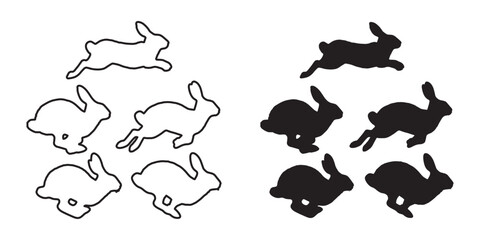 Minimalist Running Rabbit Silhouette - Simple Yet Striking Bunny Art - Rabbit Vector - Rabbit Icon
