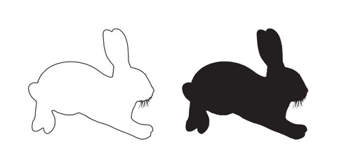 Running Rabbit Silhouette - Perfect for Motion Graphics - Minimalist Bunny Design - Rabbit Vector - Rabbit Icon
