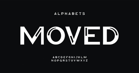 Abstract creative modern alphabet fonts. Typography technology electronic digital music future creative font. vector illustraion
