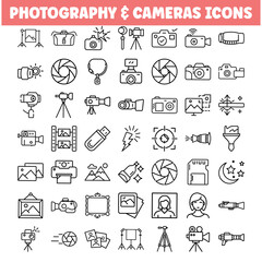 Photography Cameras Icons Equipment, Tools, and Accessories