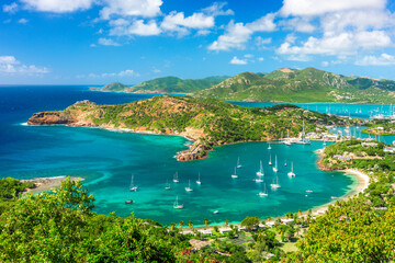 Naklejka premium Shirley Heights, Antigua overlooking English Harbour