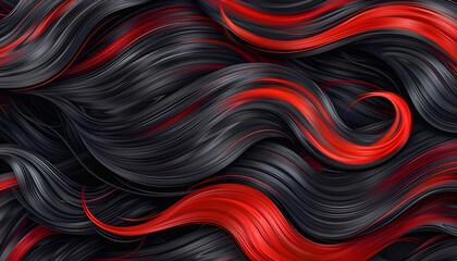 Obraz premium Czarno-czerwone włosy – zmysłowe i tajemnicze fale