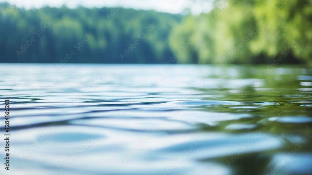 Leinwandbilder serene view of calm water surface reflecting nature in a peaceful forest setting : generative ai