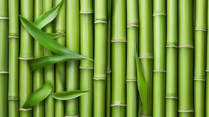Obraz premium Lush Green Bamboo Grove: A Vibrant Close-Up AI Generated