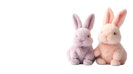 Adorable Plush Bunny Rabbits  Easter Decor  Soft Toys  Pink  Purple  Cute Animals