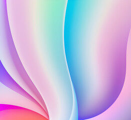 Fototapeta premium Neon gradient wave light in pink and blue tones on dark background creating futuristic and vibrant visuals for modern tech-inspired or artistic abstract.generative ai