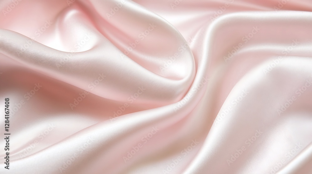 Poster Soft luxurious pink satin fabric flowing elegantly displaying smooth texture : Generative AI