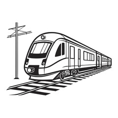 train on a white background