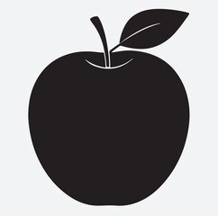 vector illustration of an apple, an apple silhouette vector art illustration