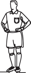 Minimalist Line Drawing of Football Referee