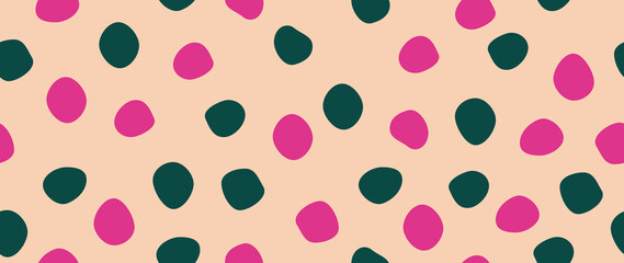 Flat background. Minimalist trendy abstract polka dot pattern. Perfect for screensaver, poster, card, invitation or home decor..