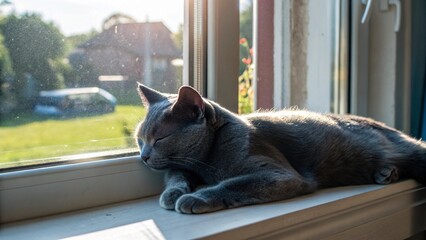 cat on a window sill