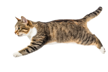 Cat in mid air leap during playful moment